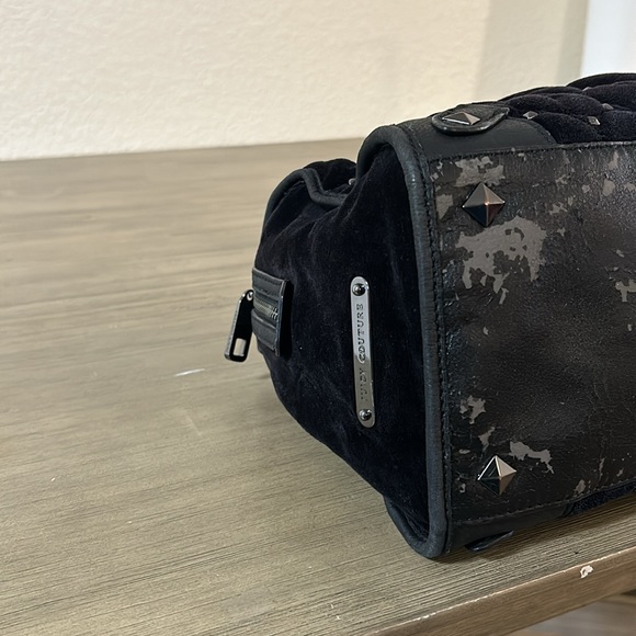 Juicy Couture Black Velvet Quilted Satchel Y2K Vintage - Picture 8 of 9